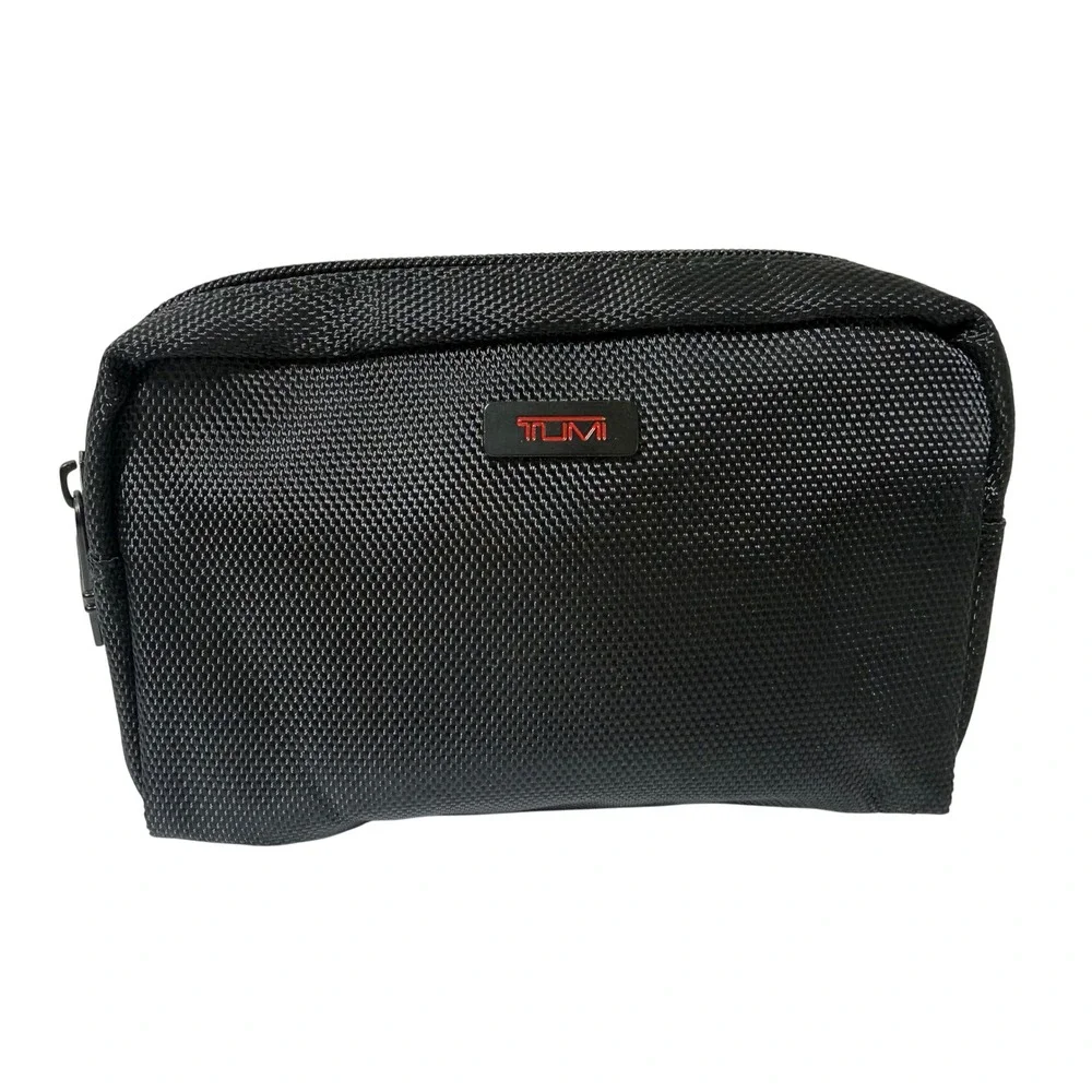 Tumi Delta Air Lines Black Ballistic Nylon Amenity Kit Travel Pouch Organizer